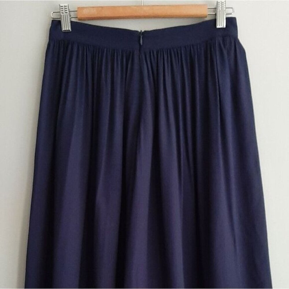 MINIMUM Denmark Maddalena Plisse Flowy Midi Skirt Navy Blue Sz S Flawed - Picture 7 of 11